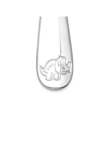 Kinderbestek Dinosaurus - Zilverstad - Gratis naam Gravering