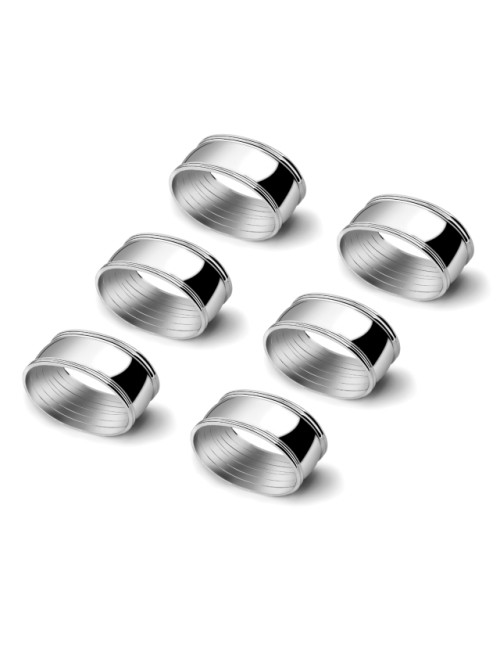 set van 6 verzilverde servetbanden