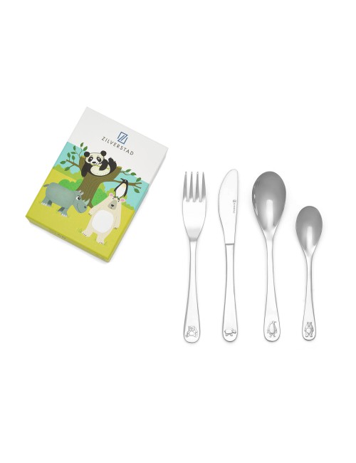 Kinderbestek Wildlife - Gegraveerd en Perfect als Geboorte Geschenk