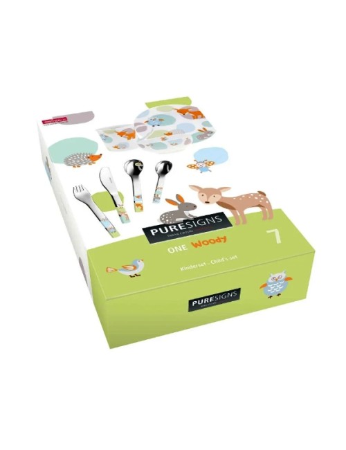 Kinderbestekset Woody Puresigns 7-delig - Gratis Gravering |Het ZilverHuys