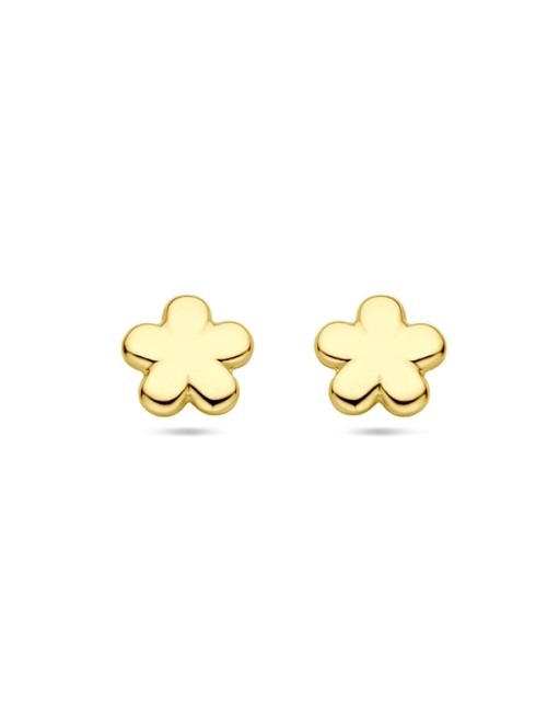 Gouden oorknoppen bloem 5,5 mm