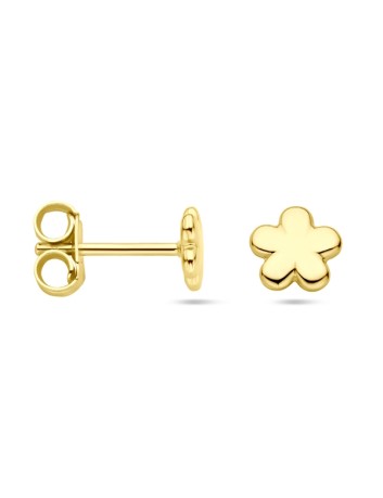 Gouden oorknoppen bloem 5,5 mm