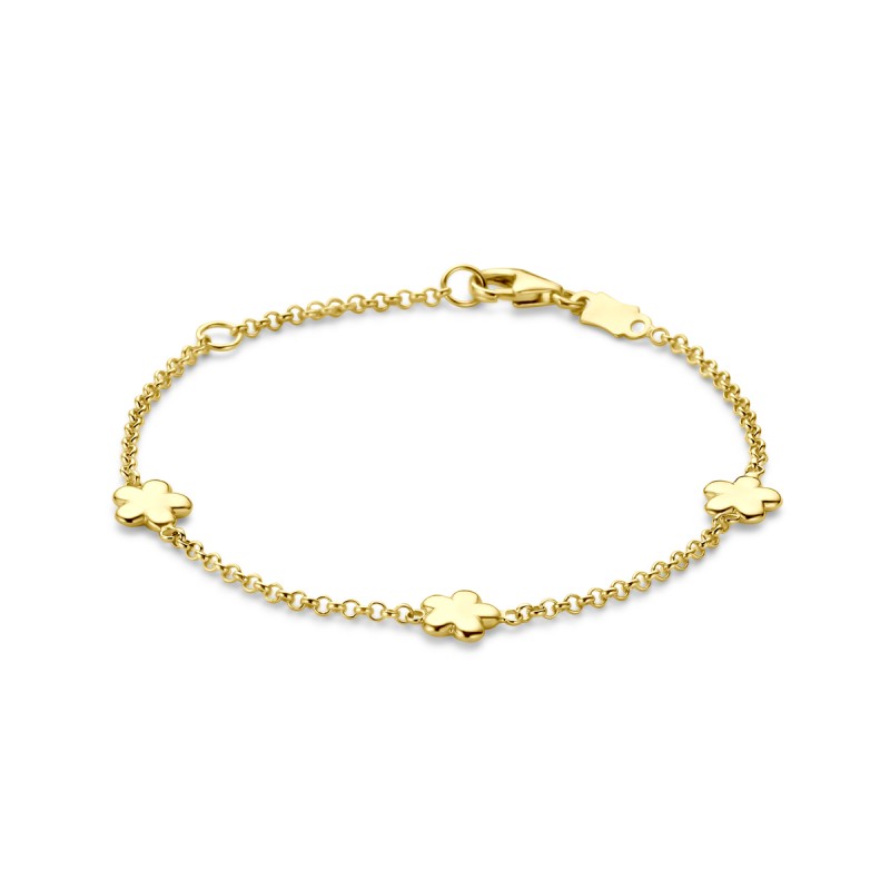 Gouden armband vlinder 11 - 13 cm