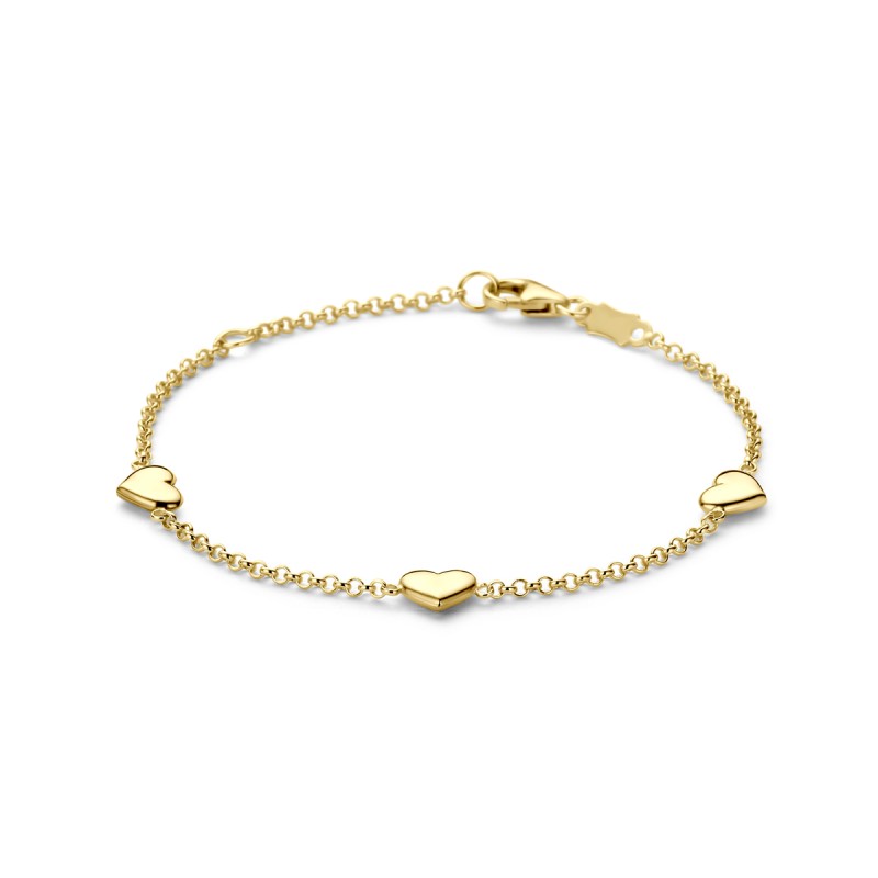 Gouden armband hartjes 11 - 13 cm Gouden armband hartjes 11 - 13 cm