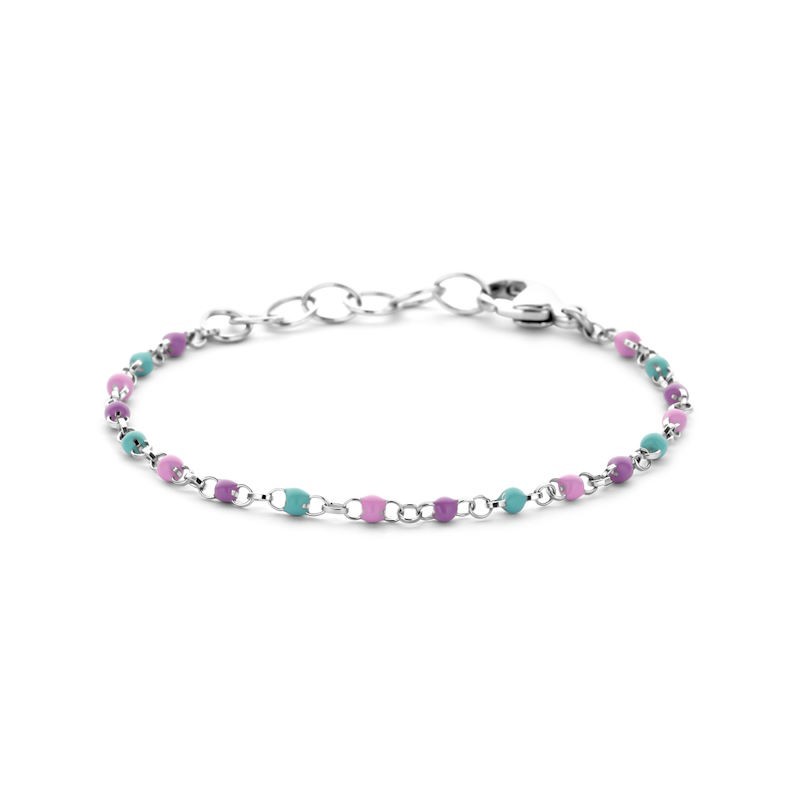 Zilveren Armband Bolletjes Gekleurd Emaille