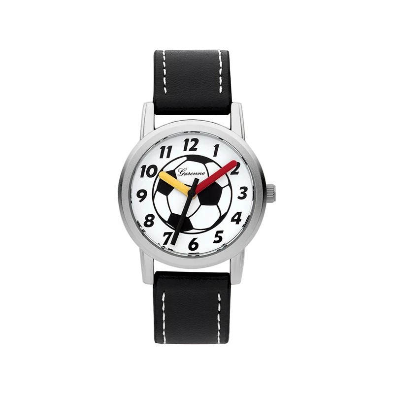 Garonne Kids Horloge voetbal zwart/wit