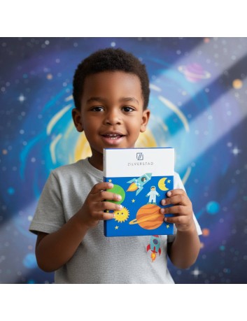 Kinderbestek Ruimte  - Zilverstad - Gratis gegraveerd