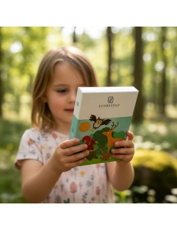 Kinderbestek Bosdieren 4-delig Zilverstad - Gratis gegraveerd.