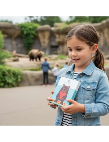 Kindercouvert Beer met Hart 4-delig Zilverstad - Gratis gegraveerd.