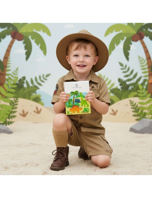 Kinderbestek Dinosaurus 4-delig Zilverstad - Gratis gegraveerd.