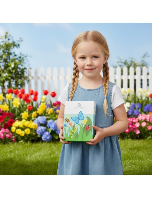 Kinderbestek Natuurvriendjes 4-delig Zilverstad - Gratis gegraveerd