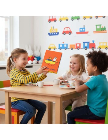 Kinderbestek Nijntje Voertuigen 4-delig Zilverstad - Gratis gegraveerd