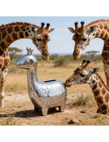 Spaarpot giraf met naam | Met gratis gravering | Het ZilverHuys