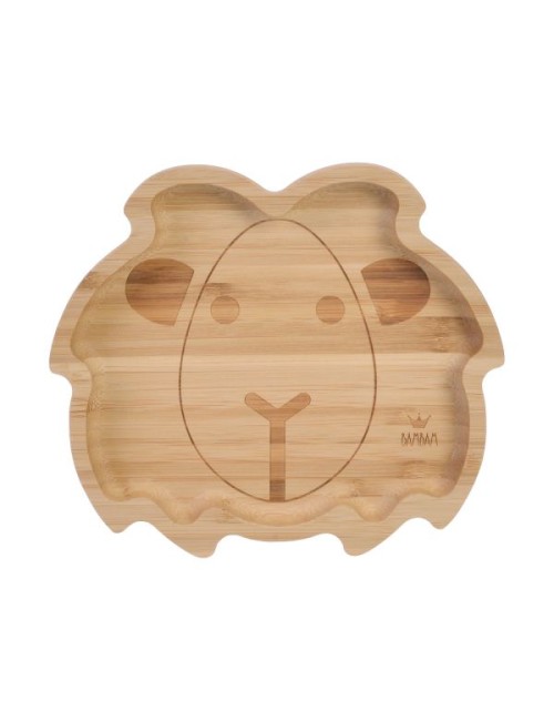 Bamboe Leeuw Bordje: Uniek kinderservies kraamgeschenk | Het ZilverHuys