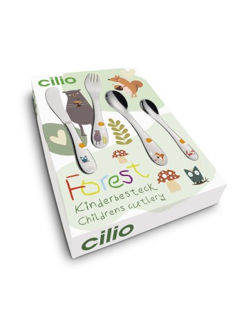 Cilio Kinderbestek Forest 4-delig met naam - Gratis gegraveerd