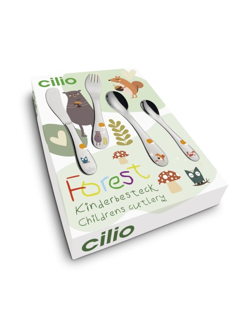 Cilio Kinderbestek Forest 4-delig met naam - Gratis gegraveerd