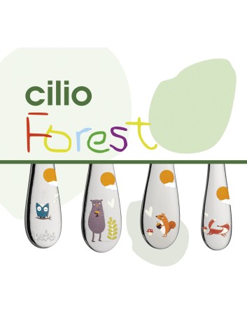 Cilio Kinderbestek Forest 4-delig met naam - Gratis gegraveerd