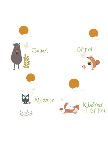 Cilio Kinderbestek Forest 4-delig met naam - Gratis gegraveerd