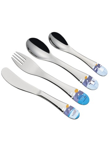 Cilio Kinderbestek Seaworld 4-delig met naam - Gratis gegraveerd