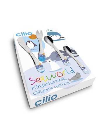 Cilio Kinderbestek Seaworld 4-delig met naam - Gratis gegraveerd