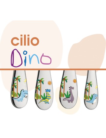 Cilio Kinderbestek Dino 4-delig met naam  - Gratis gegraveerd