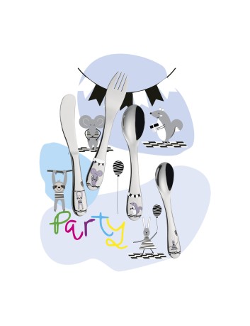 Cilio Kinderbestek Party 4-delig met naam - Gratis gegraveerd