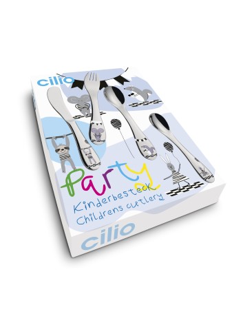 Cilio Kinderbestek Party 4-delig met naam - Gratis gegraveerd