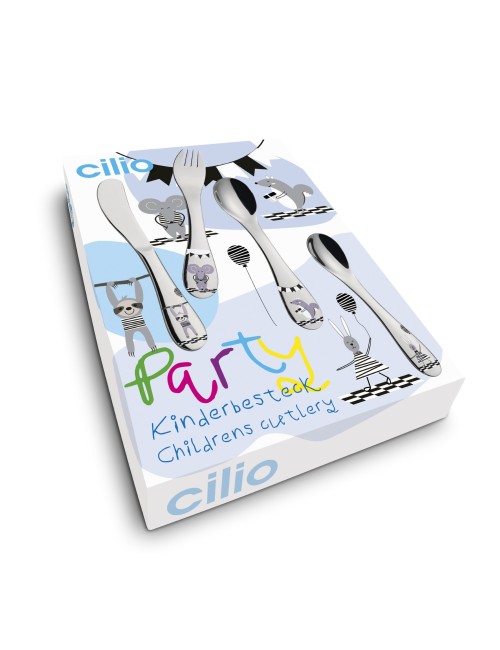 Cilio Kinderbestek Party 4-delig met naam - Gratis gegraveerd