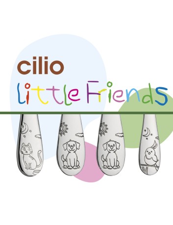 Cilio Kinderbestek Little Friends 4-delig met naam - Gratis gegraveerd