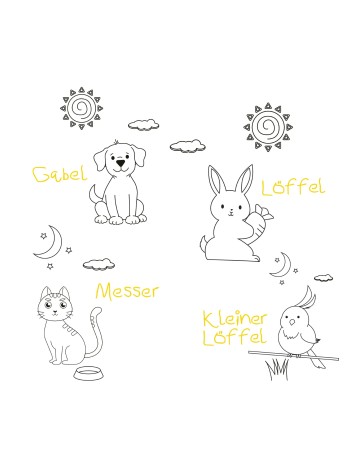 Cilio Kinderbestek Little Friends 4-delig met naam - Gratis gegraveerd