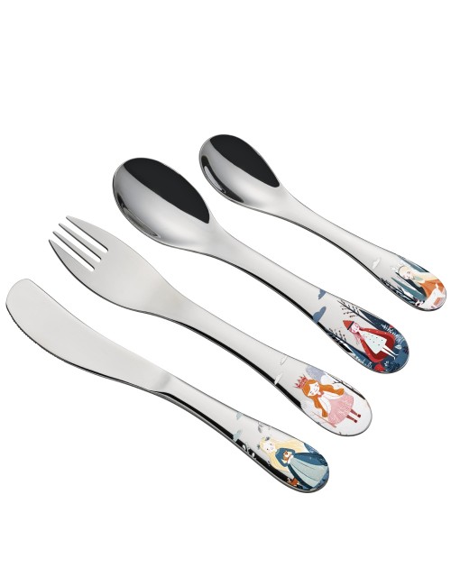 Cilio Kinderbestek Princess 4-delig met naam - Gratis gegraveerd