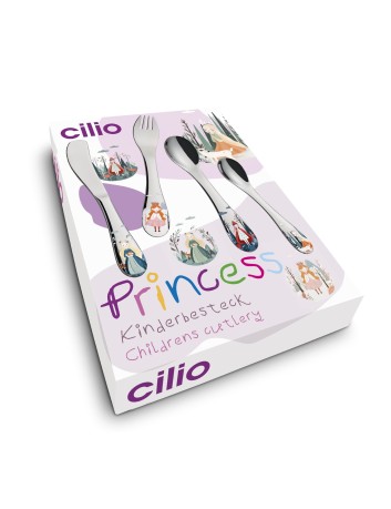 Cilio Kinderbestek Princess 4-delig met naam - Gratis gegraveerd
