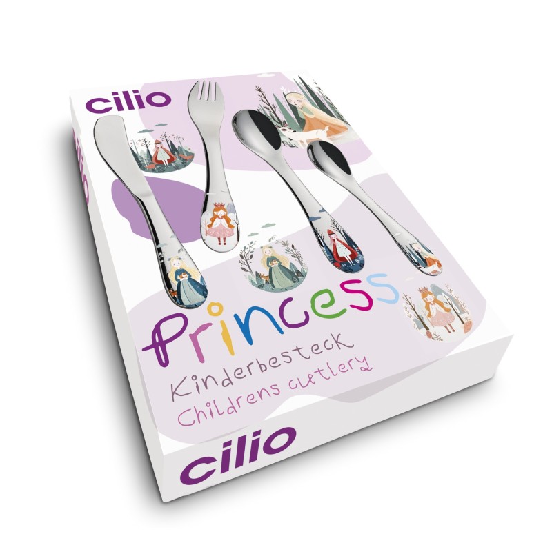 Cilio Kinderbestek Princess 4-delig met naam - Gratis gegraveerd