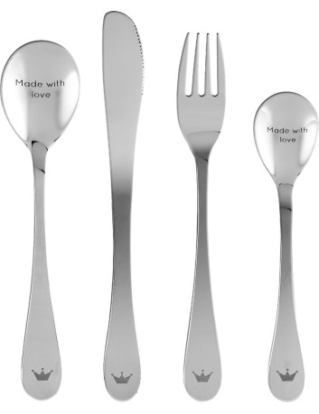 Kinderbestek BAMBAM Made With Love - Gratis gegraveerd
