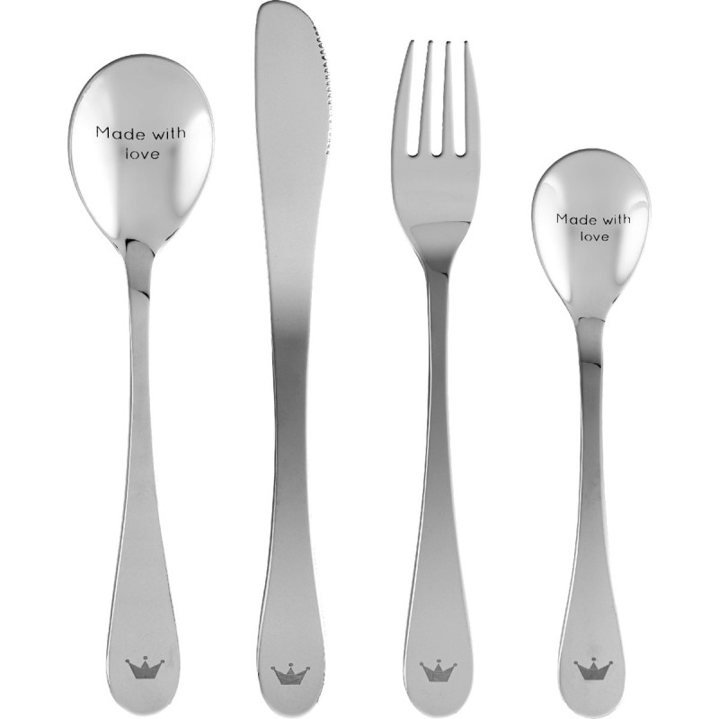 Kinderbestek BAMBAM Made With Love - Gratis gegraveerd