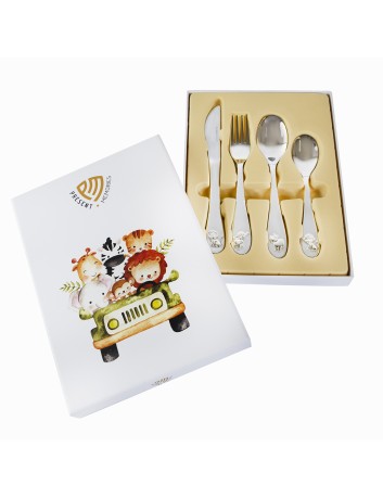 Kinderbestek Safari Present Memories - Gratis Gegraveerd