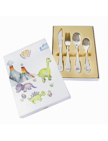 Kinderbestek Dino Present Memories - Gratis Gegraveerd