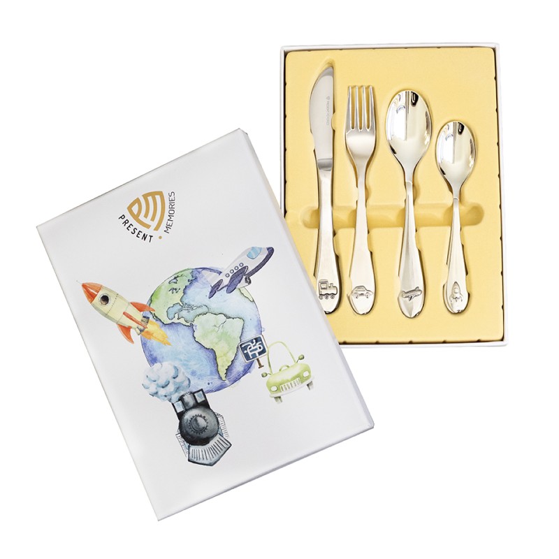Kinderbestek Travel Present Memories - Gratis Gegraveerd