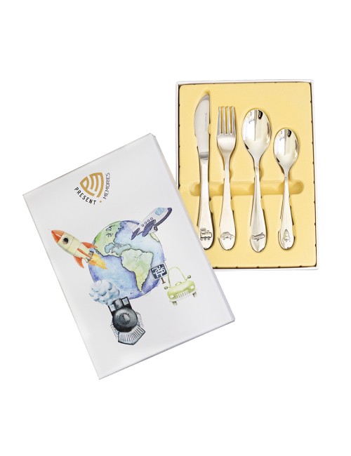 Kinderbestek Travel Present Memories - Gratis Gegraveerd