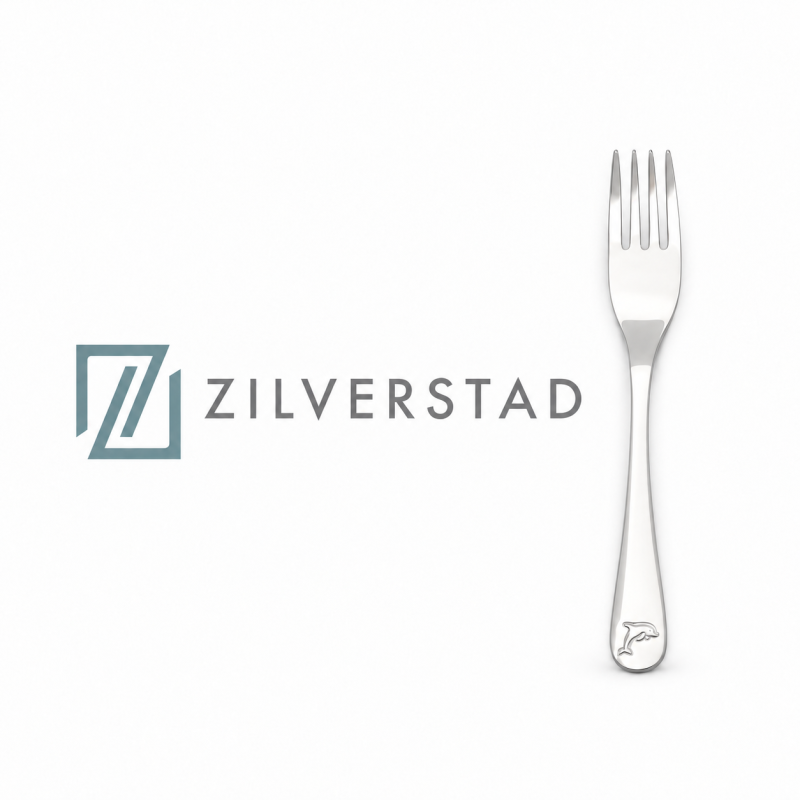 Losse kindervork Zilverstad met naam – Het ZilverHuys®
